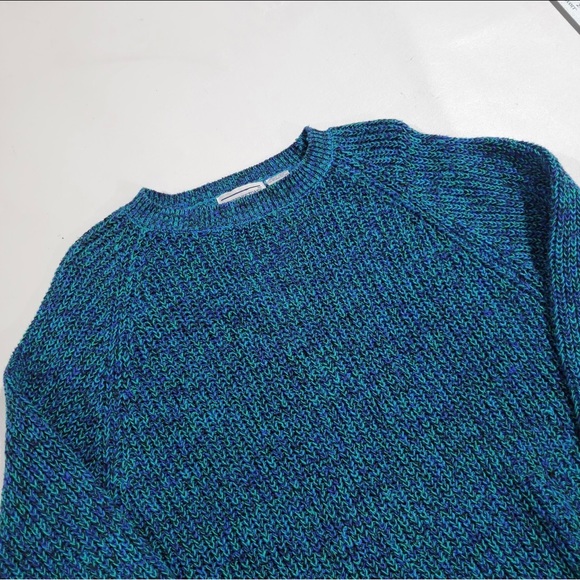 Vintage 70s 80s blue crewneck knit sweater - Picture 4 of 7